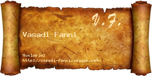 Vasadi Fanni névjegykártya